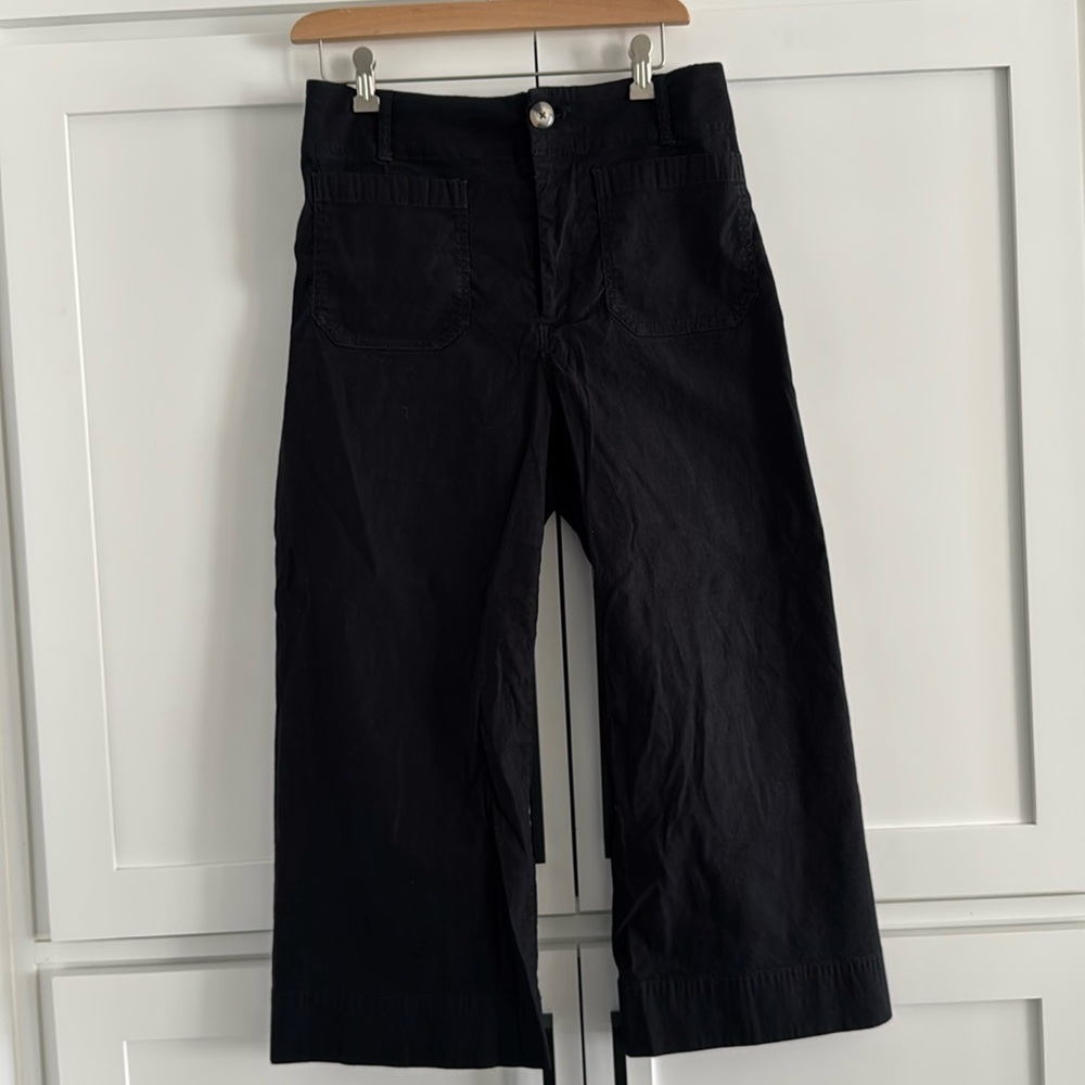 MAEVE Anthropologie The Colette Wide-Leg Cropped
Pants 30p Black - Picture 2 of 13